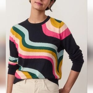 Marine Layer Colorful Wave Crew Neck Sweater